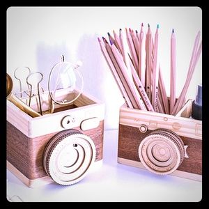 Nordic Creative Handmade Wooden Pen ContainerMusic